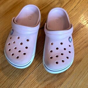 Girls pink crocs